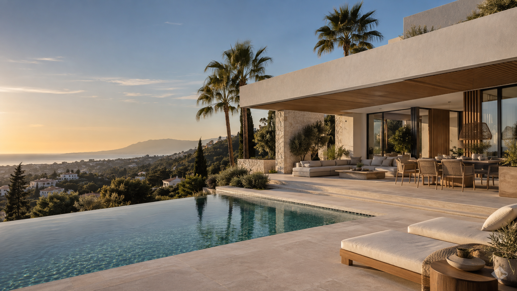 Contemporary Mediterranean villa and pool in Marbella